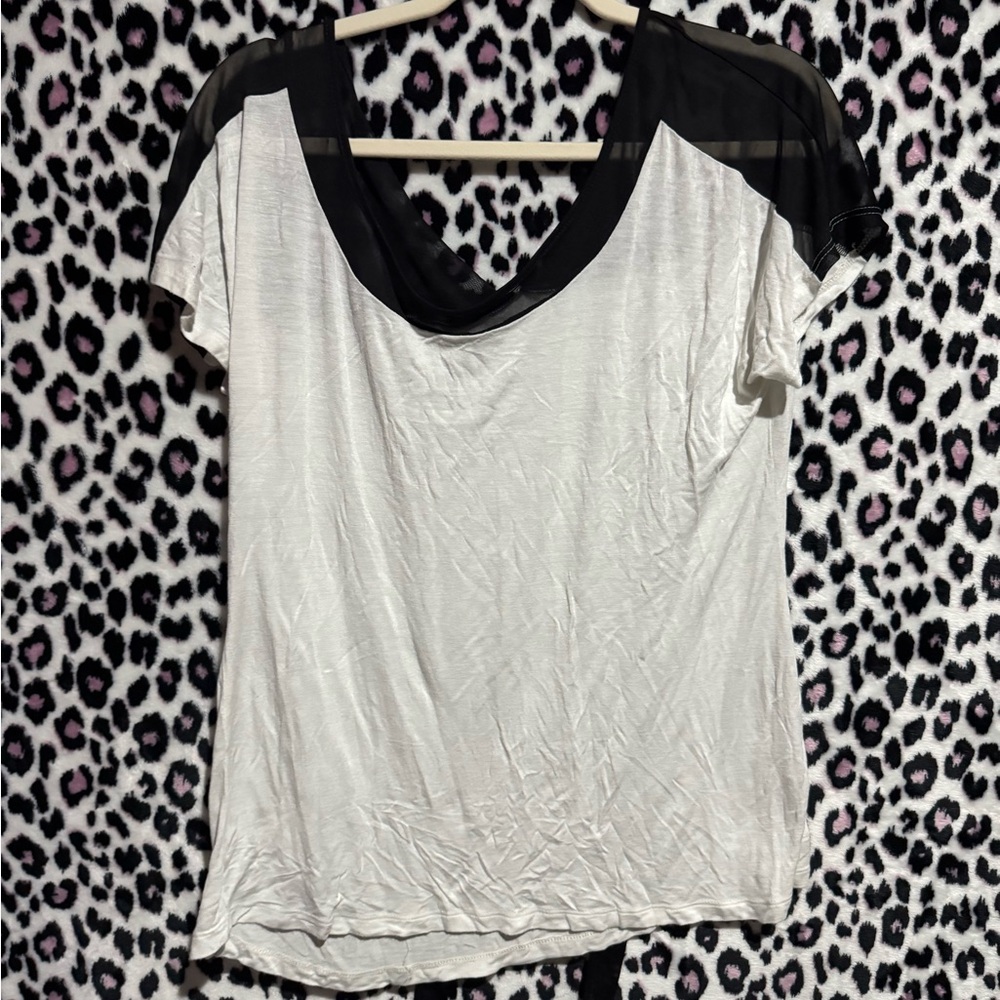 Vintage Suzie Black and White Sheer Blouse